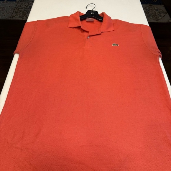 Lacoste Mens Polo Shirt Coral Sz 7 XL  Short Sleeve Gator Logo - Picture 7 of 8